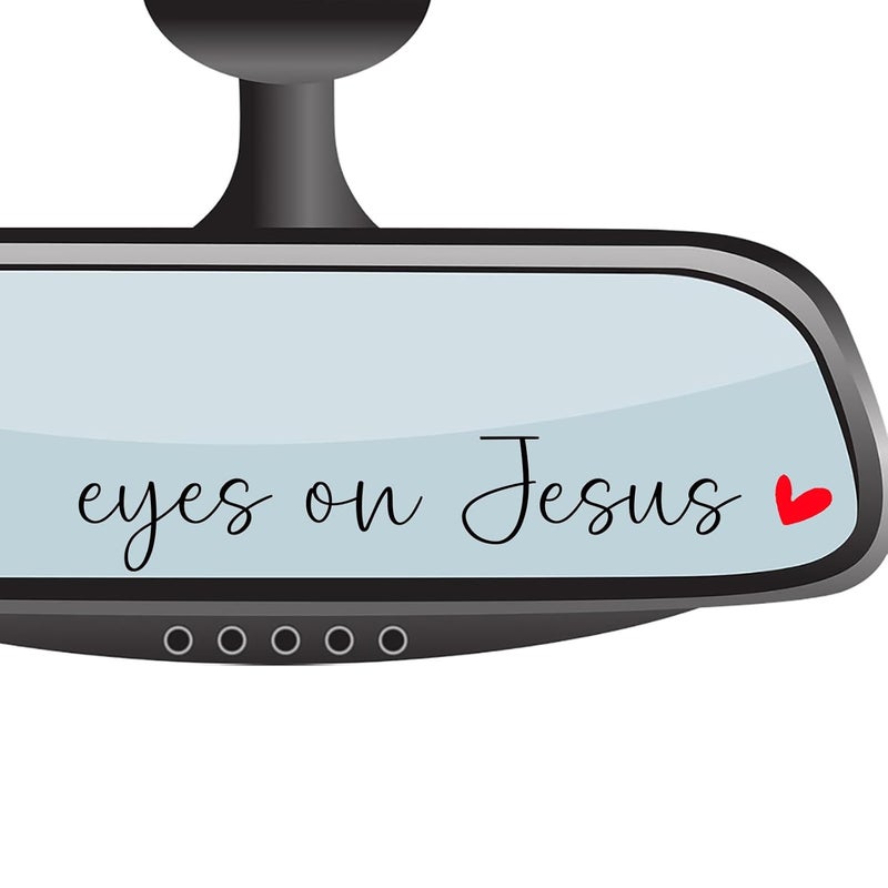 CIKTCOKO 4 x Eyes On Jesus Rearview Mirror Decal,Automotive Rear View Mirror Sticker,Car Windshield Stickers,Jesus Car Window Decal,Tumblers Bumper Water Bottle Stickers Laptop Decal,Car Accessories For Women - Image 1